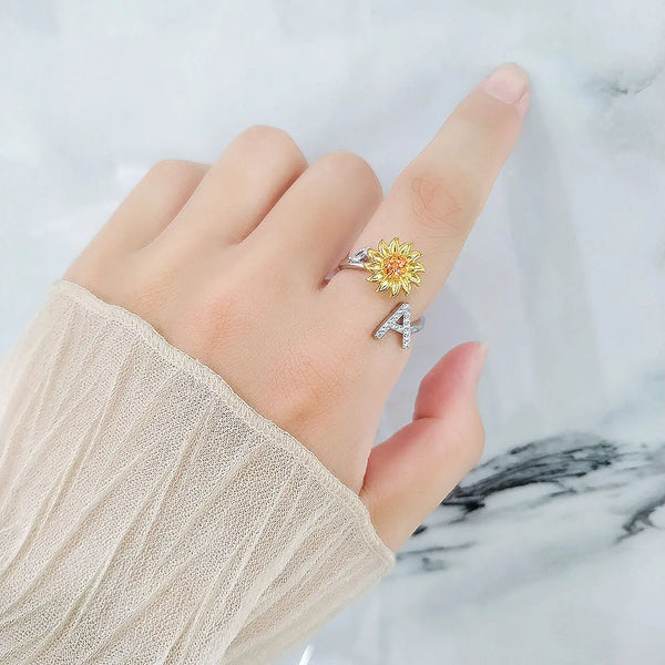 Anxiety Ring - Sunflower Initial Letter